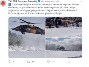 Otoyolda Mahsur Kalanlar İçin 2 Helikopter Tahsis Edildi