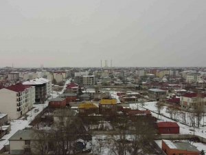 Karın Yağmasıyla Beyaza Bürünen Iğdır Havadan Görüntülendi