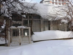 Bitlis’te Tek Katlı Evler Ve Yön Levhaları Kardan Kayboldu