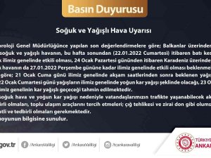 Ankara Valiliğinden Soğuk Ve Yağışlı Hava Uyarısı