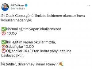 Vali Yerlikaya’dan Yarıyıl Tatiliyle İlgili Açıklama