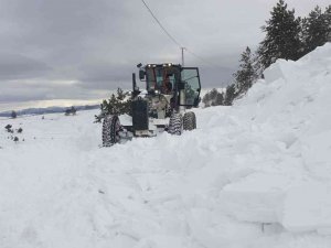 Kastamonu’da Yolları Açan İş Makinesinin Üzerine Çığ Düştü