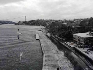 Sarıyer’de Kartpostallık Kar Manzarası Drone İle Görüntülendi