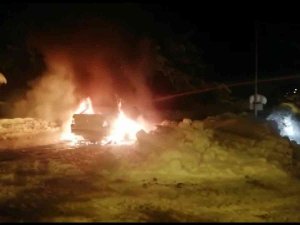 Amasya’da Seyir Halindeki Otomobil Alev Alev Yandı