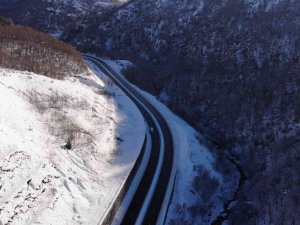 Zonguldak’taki Kar Manzaraları Havadan Görüntülendi
