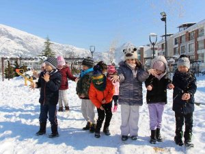 Amasya’da Minik Öğrenciler Kuşlar Ve Sokak Hayvanları İçin Yem İle Mama Dağıttı