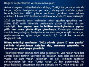 Yurtiçi Kargo’dan Personele Yapılan Zamma İlişkin Açıklama