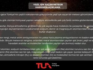 Türkiye Uzay Ajansı’ndan “Yeşil Işık Saçan Meteor” Açıklaması