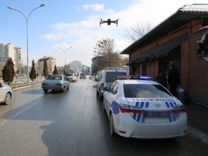 Drone Destekli Trafik Denetiminde Kış Lastiği de Kontrol Edildi
