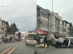 Düzce’de Otomobil Takla Attı: 1 Yaralı