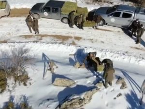 Yaban Hayvanları İçin Yapılan Yemleme Çalışması Drone İle Görüntülendi