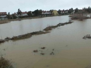 Balıkesir’de Arazileri Sular Bastı, Arı Kovanları Su Altında Kaldı