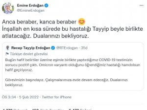 Emine Erdoğan: “İ̇nşallah En Kısa Sürede Bu Hastalığı Tayyip Bey’le Birlikte Atlatacağız”