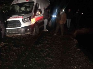 Ambulans Uçuruma Yuvarlanmaktan Saniyeler İçinde Kurtuldu