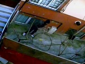 Bahçedeki Elektrik Kablosunu Çalan Hırsız, Olay Yerinden Hızla Uzaklaştı