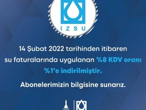 İ̇zsu, Su Faturalarında Kdv Oranını Düşürdü