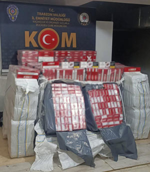 Trabzon'da 25 bin 500 paket kaçak sigara ele geçirildi