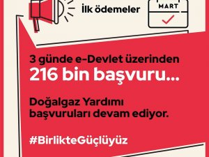 Doğalgaz Yardımına 3 Günde 216 Bin Kişi Başvuru Yaptı