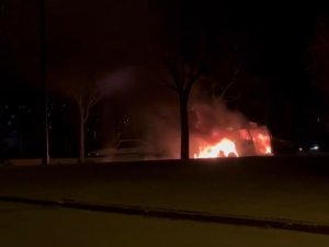 Konya’da Otomobil Alev Alev Yandı