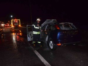 Didim’de Alevlere Teslim Olan Otomobil Kullanılamaz Hale Geldi