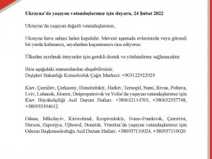 Dışişleri Bakanlığından Ukrayna’daki Türk Vatandaşlarına Uyarı