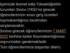 Yks Ücreti Kaymakamlıktan