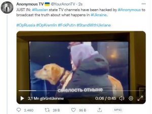 Hacker Grubu Anonymous’dan, Rus Devlet Televizyonuna Siber Saldırı