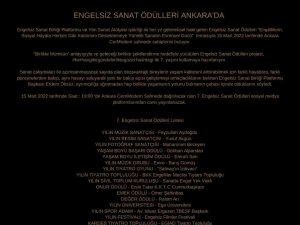 Engelsiz Sanat Ödülleri Ankara’da