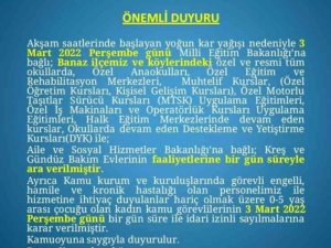 Banaz’da Okullara Kar Tatili