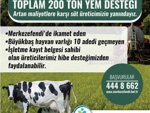 Süt Üreticilerine 200 Ton Yem Desteği