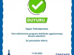 İ̇zmir’de Deniz Seferleri Normale Döndü