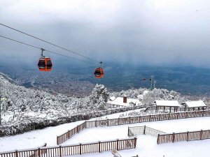Denizli Teleferik Ve Bağbaşı Yaylası Beyaza Büründü