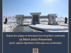 Muş Alpaslan Üniversitesinde Eğitim-öğretime Kar Tatili