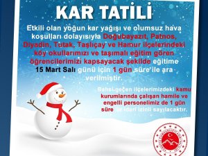 Ağrı’da Eğitime Kar Engeli