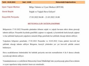 Meteoroloji Uyardı, Soğuk Ve Yağışlı Havalar Geliyor