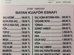 Sinop’ta Bayan Kuaför Tarifesi Yenilendi