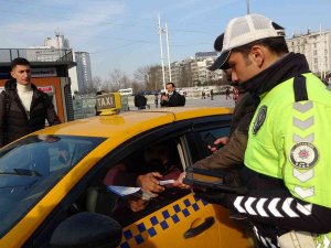 Taksim’deki Denetimlerde Taksicilere Ceza Yağdı