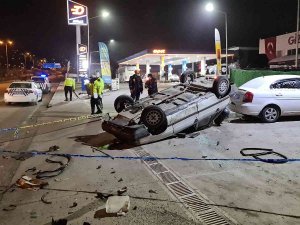 210 Promil Alkollü Sürücü Otomobille Takla Attı