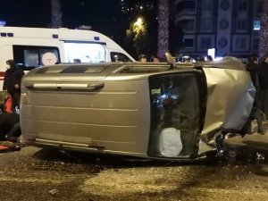 Kontrolden Çıkan Araç Takla Attı 1 Yaralı