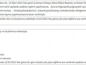 Samsun’da Bazı Okullarda Eğitime Kar Engeli