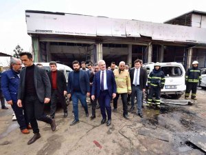 Vali Karaloğlu, Patlamanın Olduğu 3. Sanayi Sitesi’nde İncelemede Bulundu