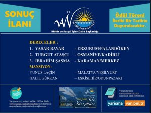 Van Büyükşehir Belediyesinin Şiir Yarışması Sonuçlandı