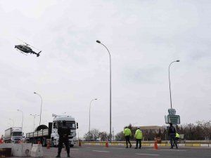 Aksaray’da Helikopter Destekli Trafik Denetimi