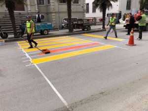 Sinop’ta Yaya Geçiş Çizgileri Yenilendi