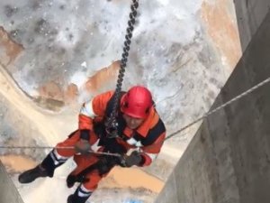 Viyadük İnşaatında Asansörde Mahsur Kalan İşçileri İtfaiye Kurtardı