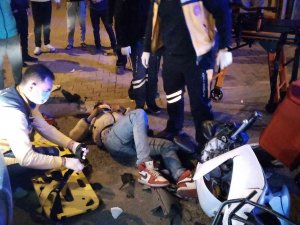 Motosiklet Sürücüsü Kaskı Sayesinde Ölümden Döndü