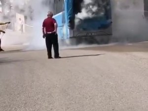 Seyir Halindeyken Alev Alan Halk Otobüsü Korku Dolu Anlar Yaşattı