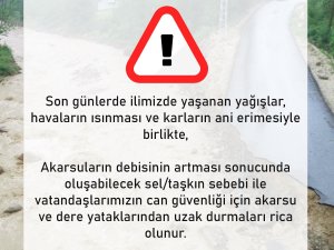 Akarsu Ve Derelerden Uzak Durun Çağrısı