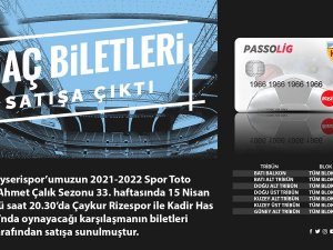 Kayserispor-Rizespor Maçının Bilet Fiyatları Belli Oldu
