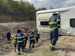Cezaevi Otobüsü Devrildi, 4’ü Jandarma Personeli 6 Kişi Yaralandı